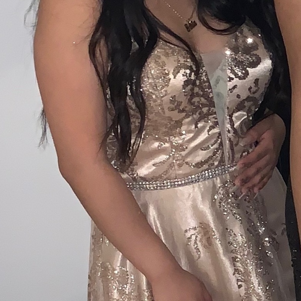 Long gold/beige dress